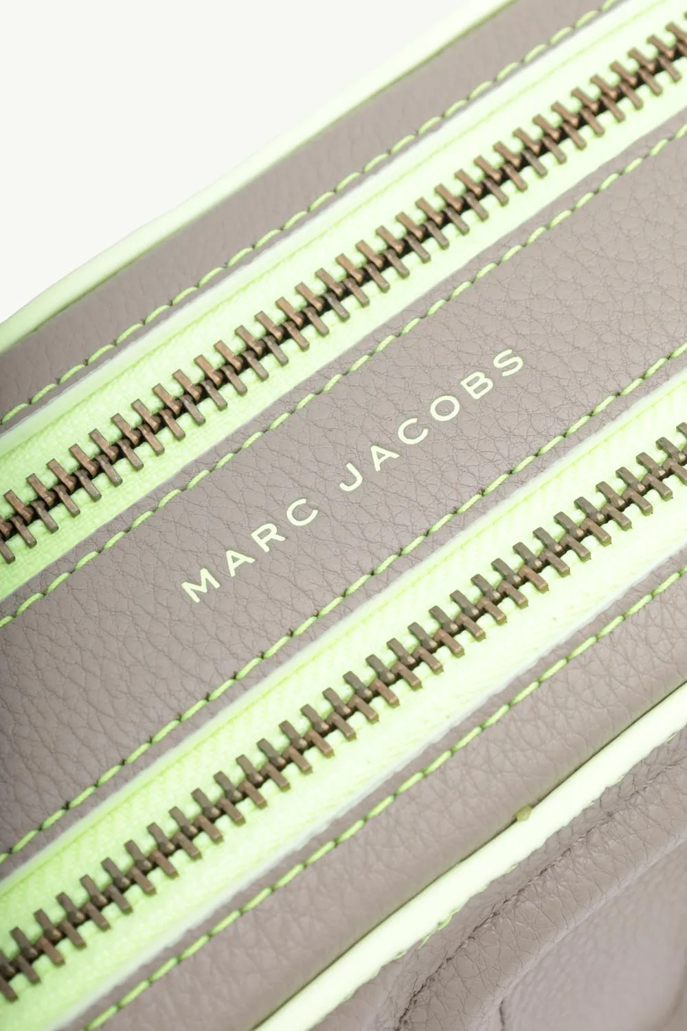 MARC JACOBS The Fluoro Moto Shot Camera Bag in Grey/Fluo Green 3