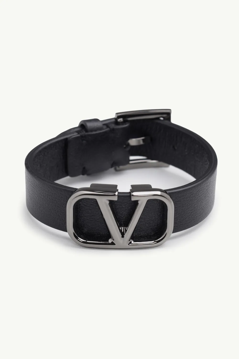 VALENTINO Men VLogo Signature Bracelet in Black RHW Leather 0