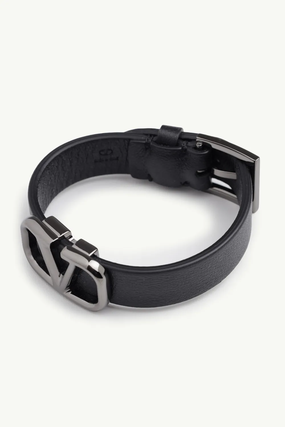 VALENTINO Men VLogo Signature Bracelet in Black RHW Leather 1