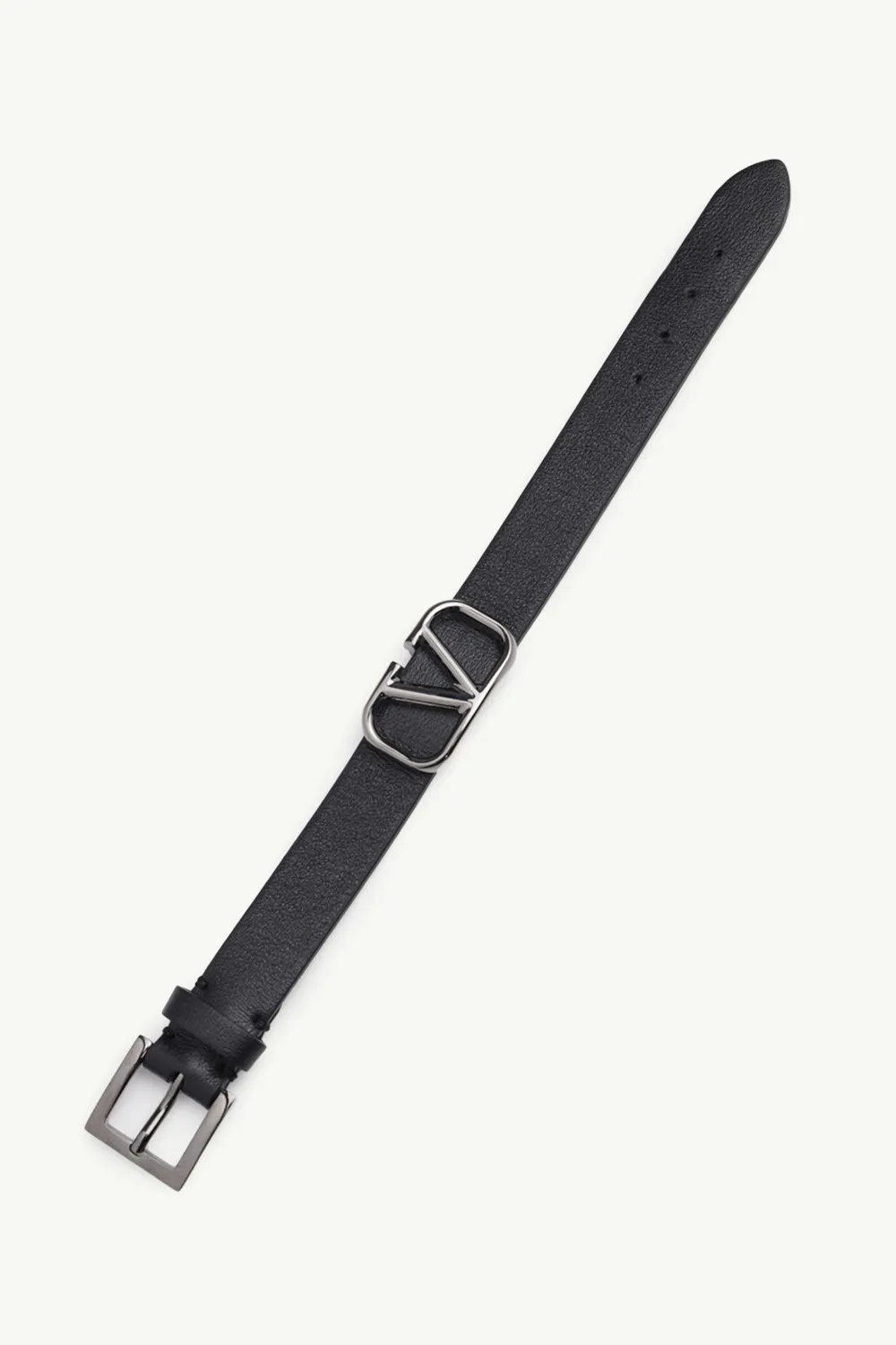 VALENTINO Men VLogo Signature Bracelet in Black RHW Leather 2