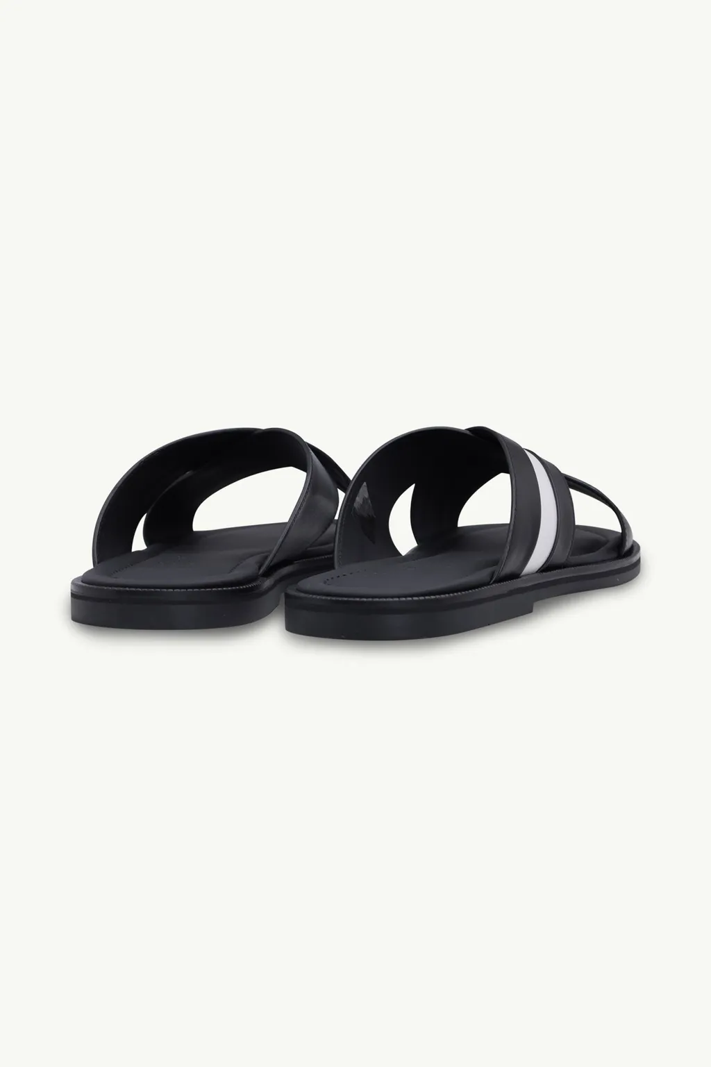 BALLY Men Jabil Crossover Sandals in Black with Stripe 2