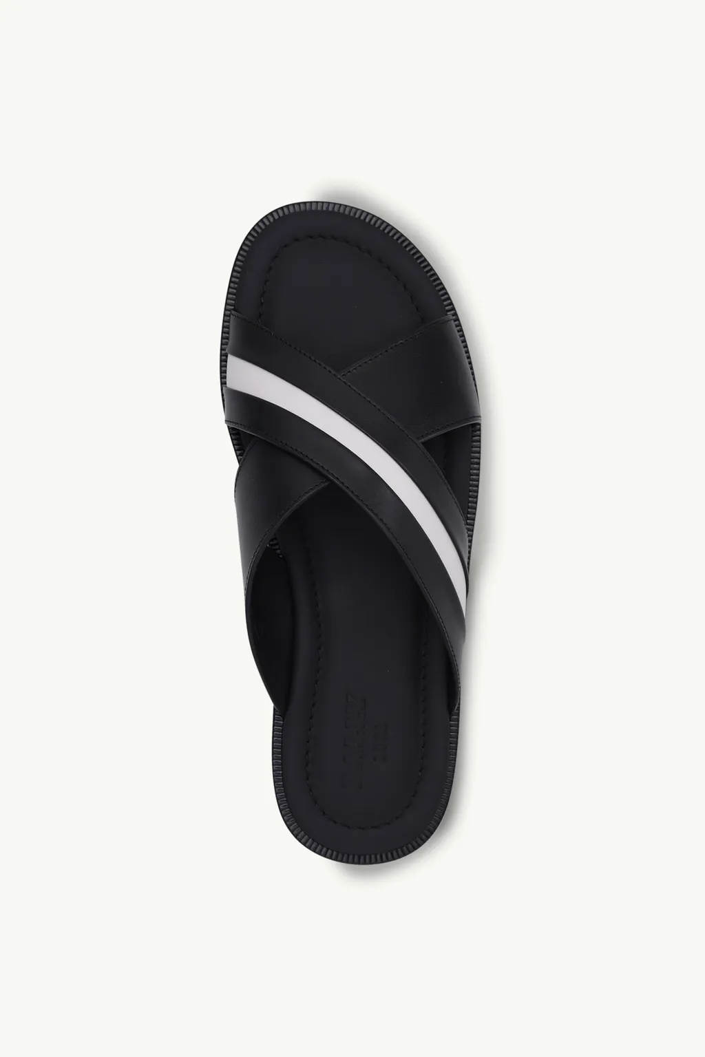 BALLY Men Jabil Crossover Sandals in Black with Stripe 3