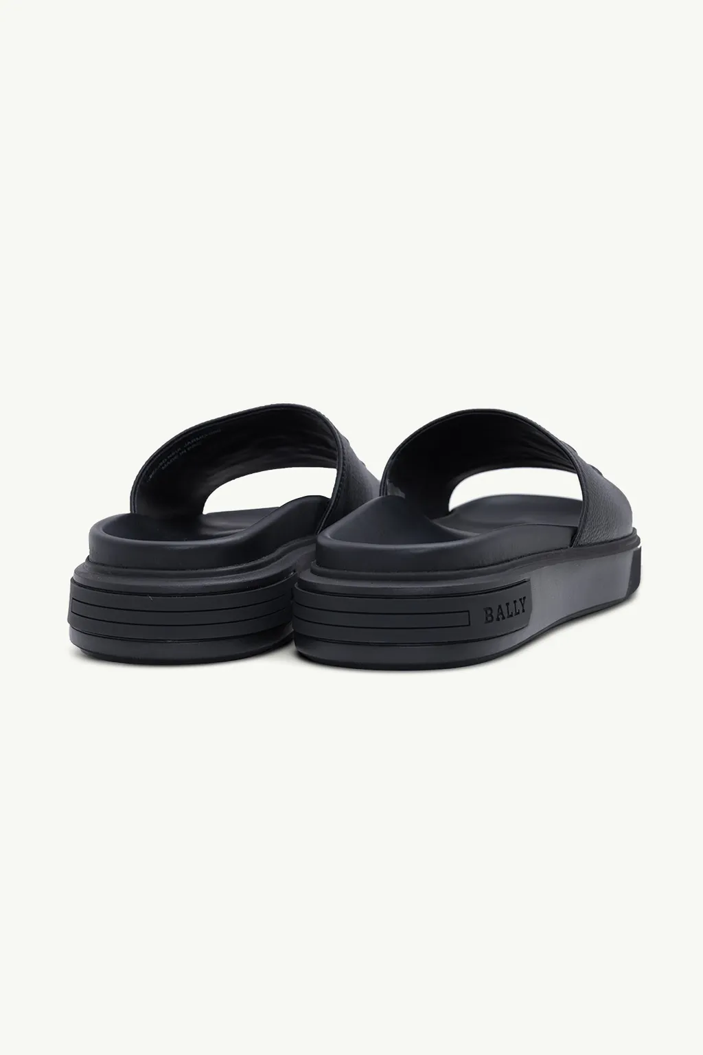BALLY Men Jarmo Slides in Black Calf Grained 2