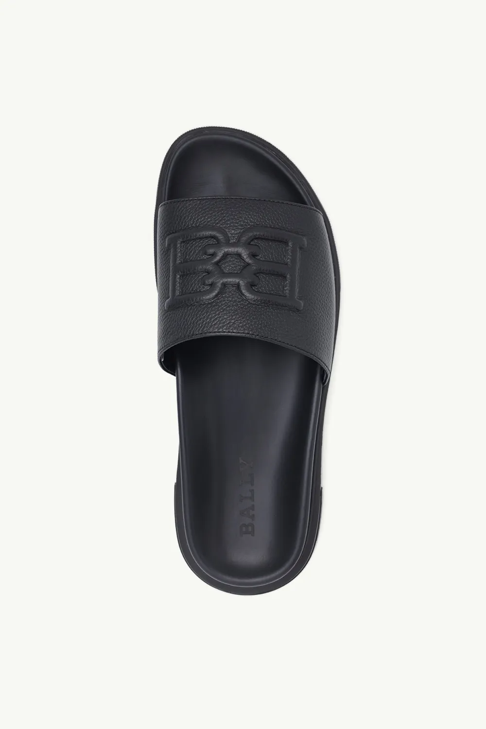BALLY Men Jarmo Slides in Black Calf Grained 3
