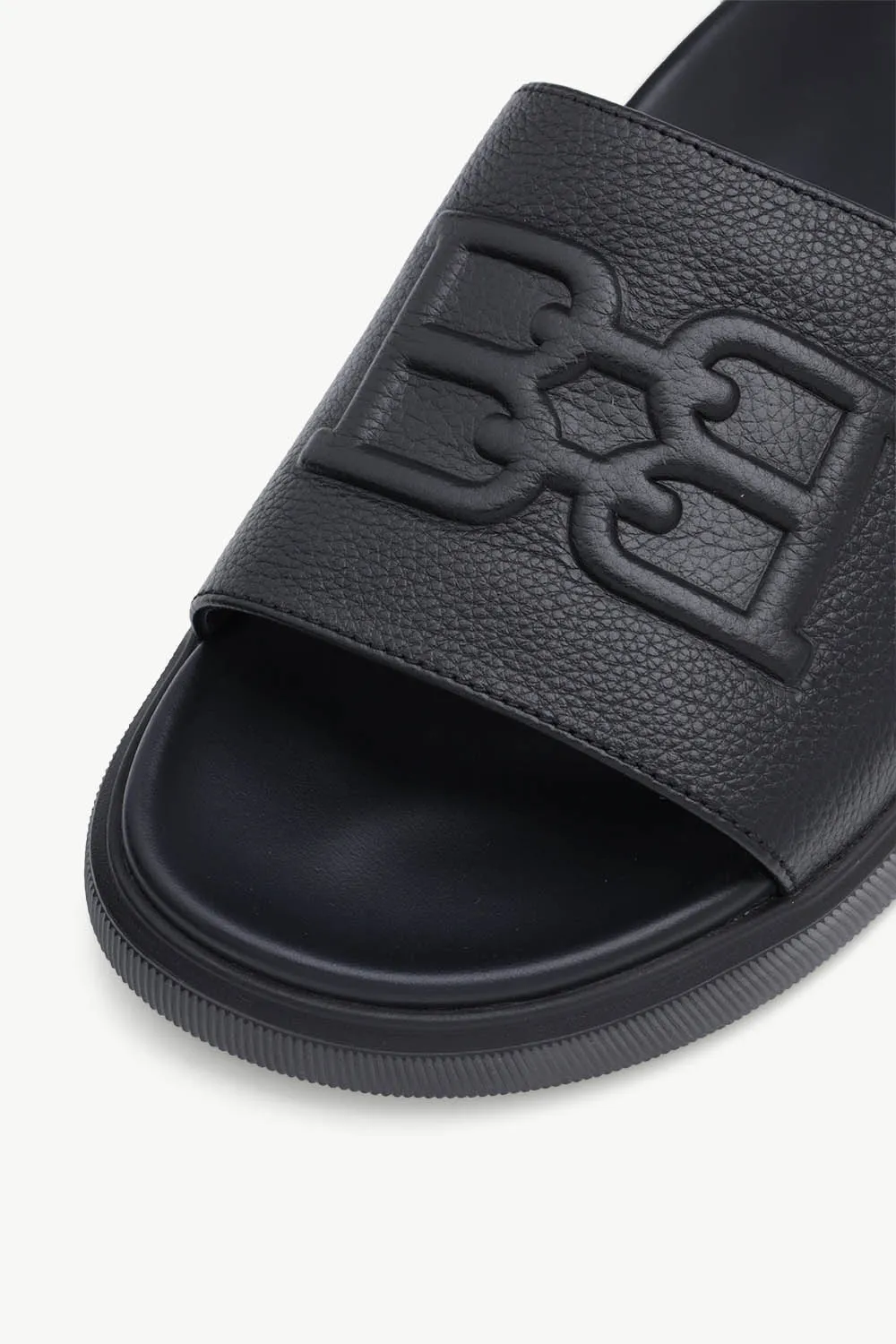 BALLY Men Jarmo Slides in Black Calf Grained 4