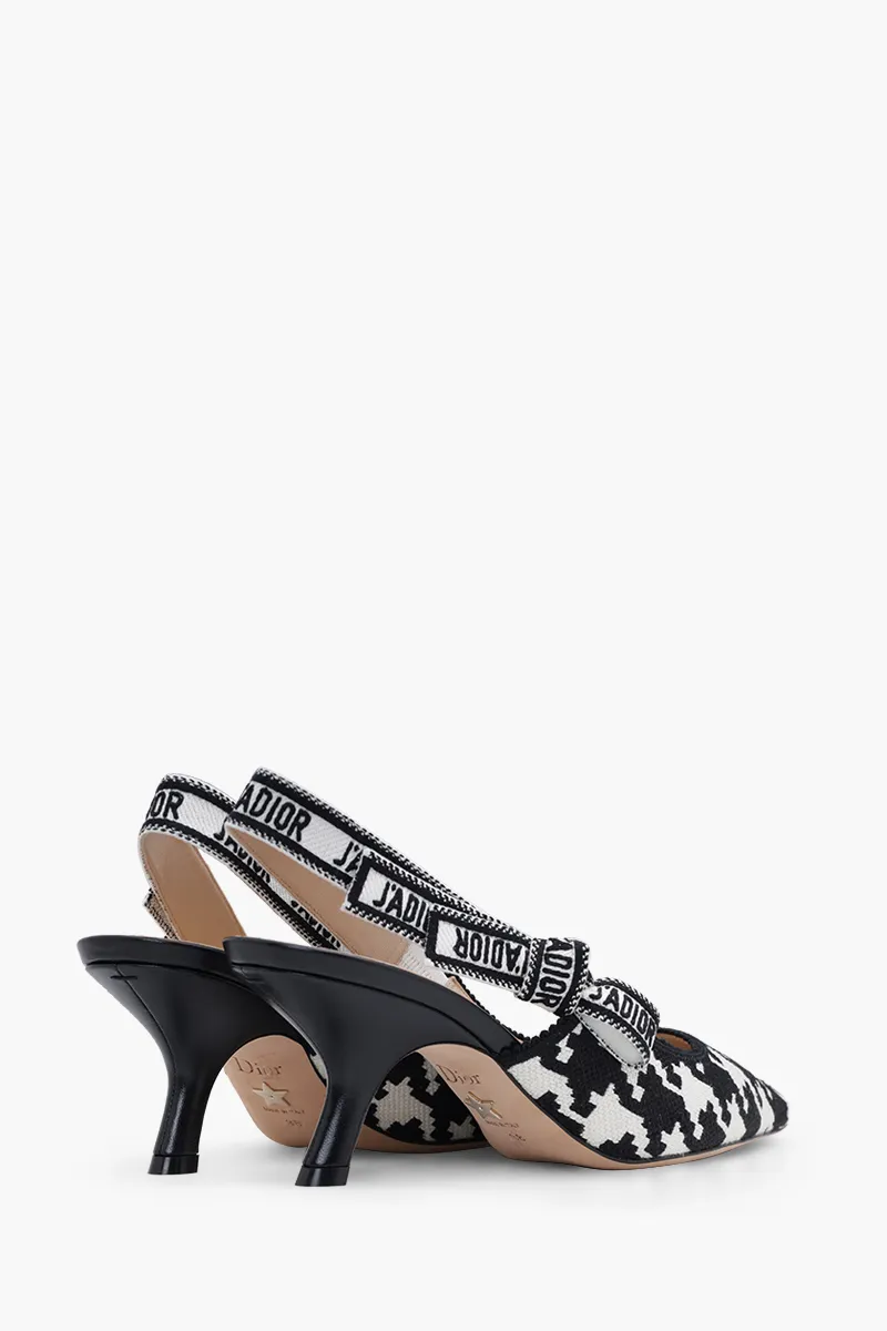 CHRISTIAN DIOR J'adior Slingback Pumps 65mm in Black/White with Macro Houndstooth Motif 2