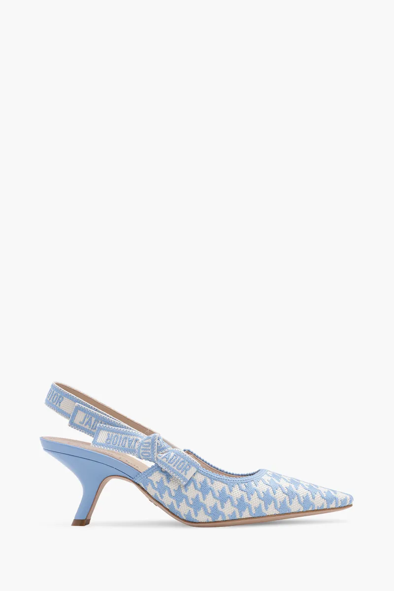 CHRISTIAN DIOR J'adior Slingback Pumps 65mm in Cornflower Blue with Micro Houndstooth Motif 0