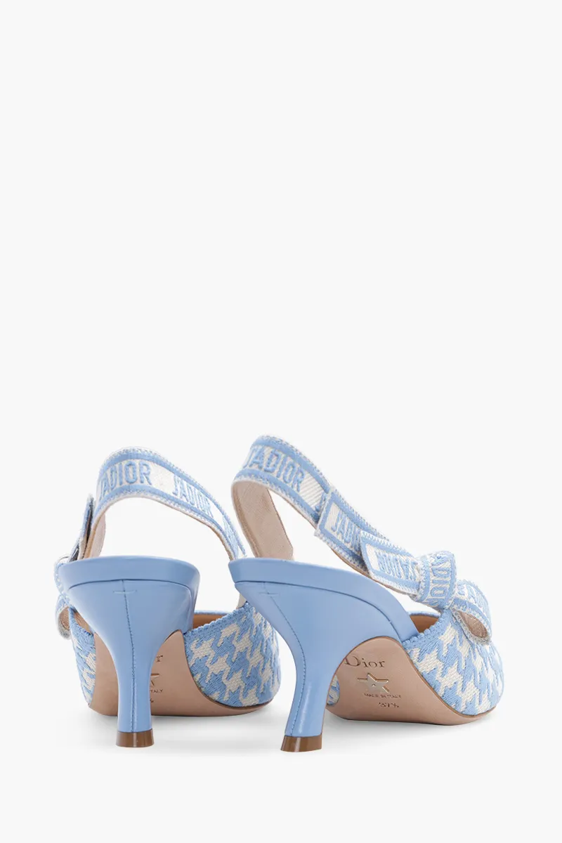 CHRISTIAN DIOR J'adior Slingback Pumps 65mm in Cornflower Blue with Micro Houndstooth Motif 2