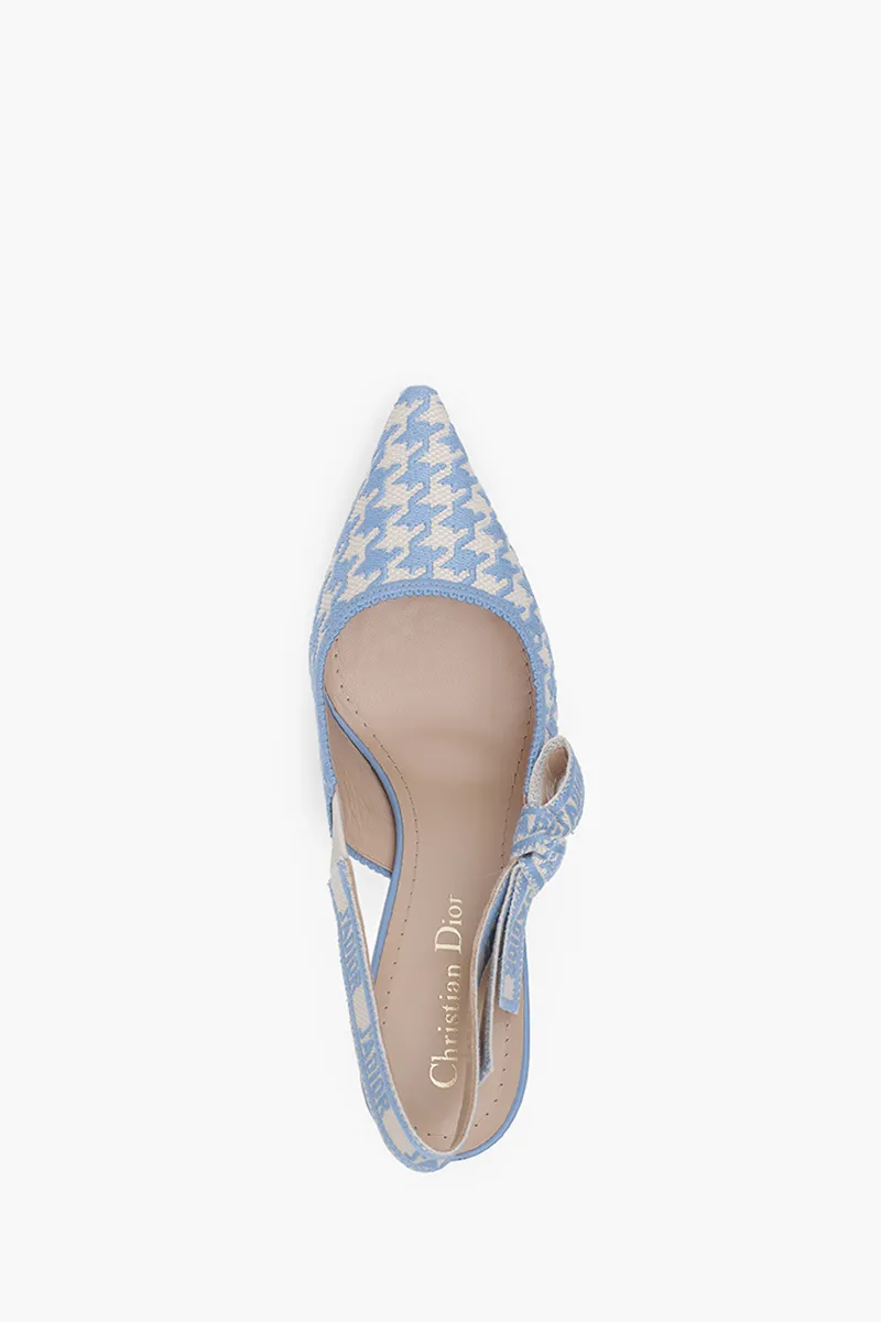 CHRISTIAN DIOR J'adior Slingback Pumps 65mm in Cornflower Blue with Micro Houndstooth Motif 3