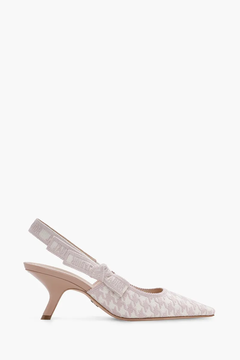 CHRISTIAN DIOR J'adior Slingback Pumps 65mm in Rose Des Vents/White with Micro Houndstooth Motif 0