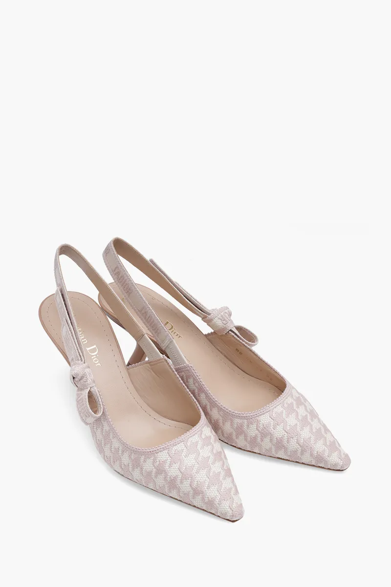 CHRISTIAN DIOR J'adior Slingback Pumps 65mm in Rose Des Vents/White with Micro Houndstooth Motif 1