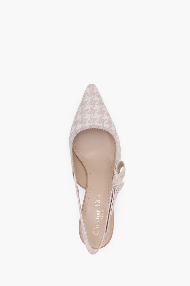 CHRISTIAN DIOR J'adior Slingback Pumps 65mm in Rose Des Vents/White with Micro Houndstooth Motif 3