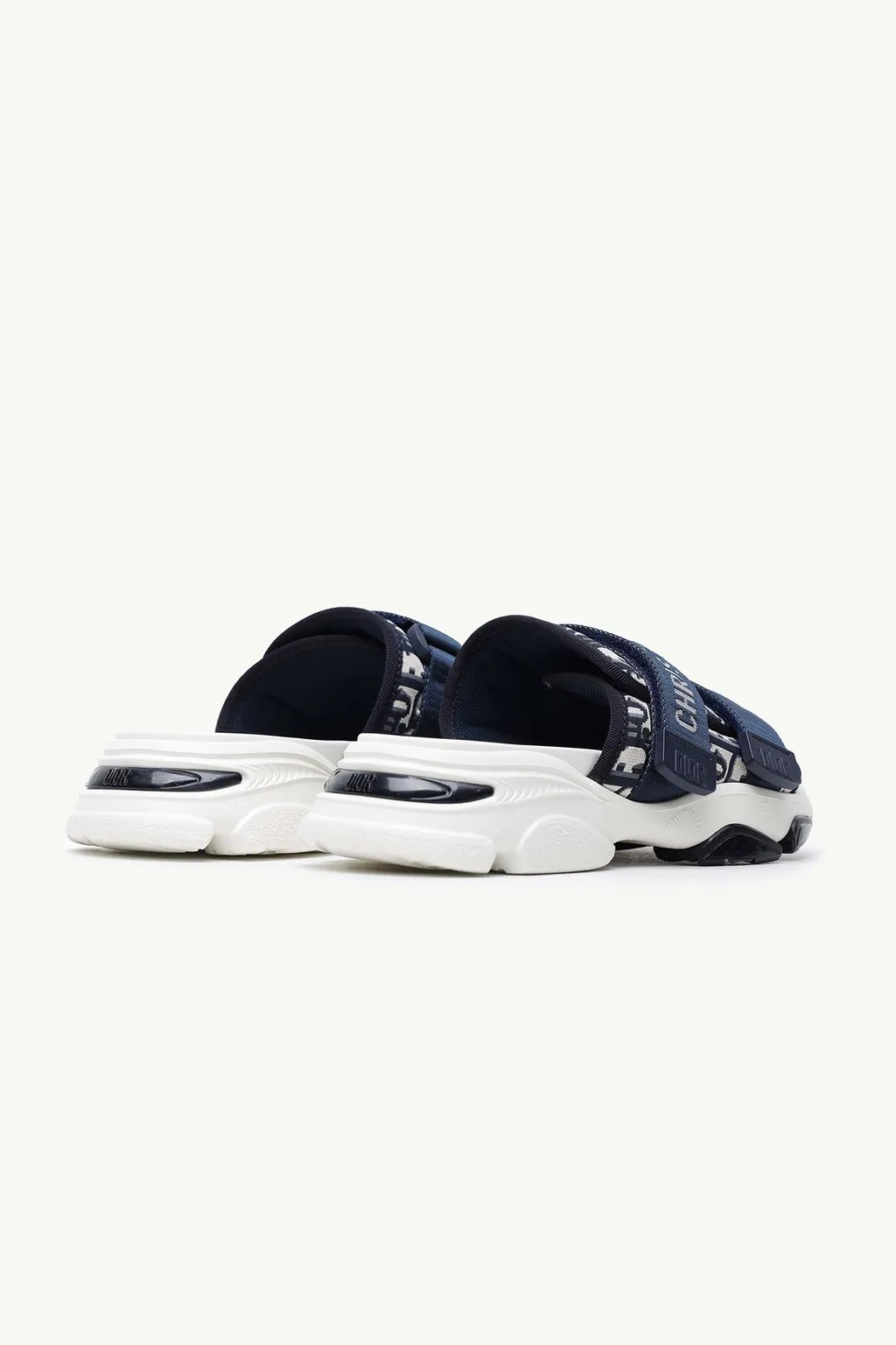 CHRISTIAN DIOR D-Wander Oblique Slide Sandals in Deep Blue Multicolor Technical Fabric 2