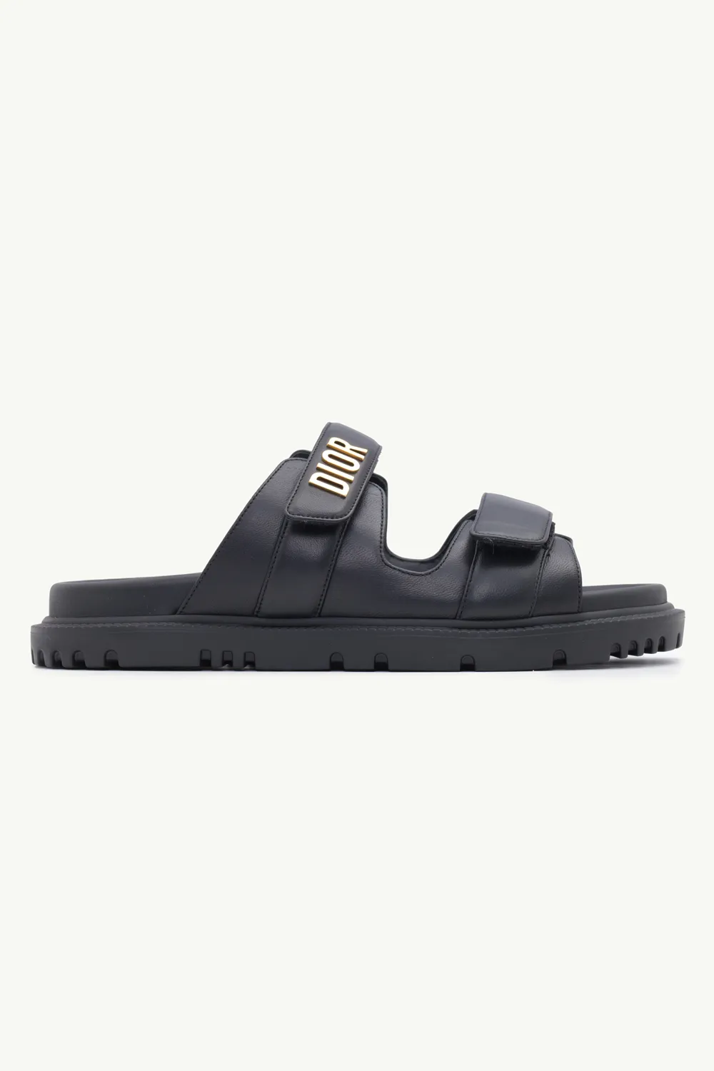 CHRISTIAN DIOR DiorAct Slide Sandals in Black Lambskin 0