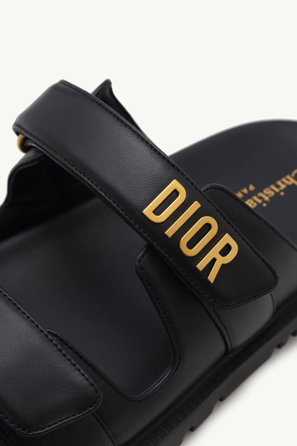 CHRISTIAN DIOR DiorAct Slide Sandals in Black Lambskin 4