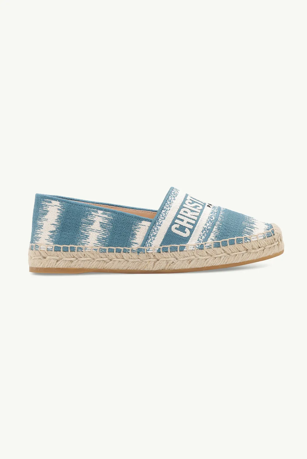 CHRISTIAN DIOR Granville D-Stripes Embroidered Espadrilles in Deep Ocean Blue 0