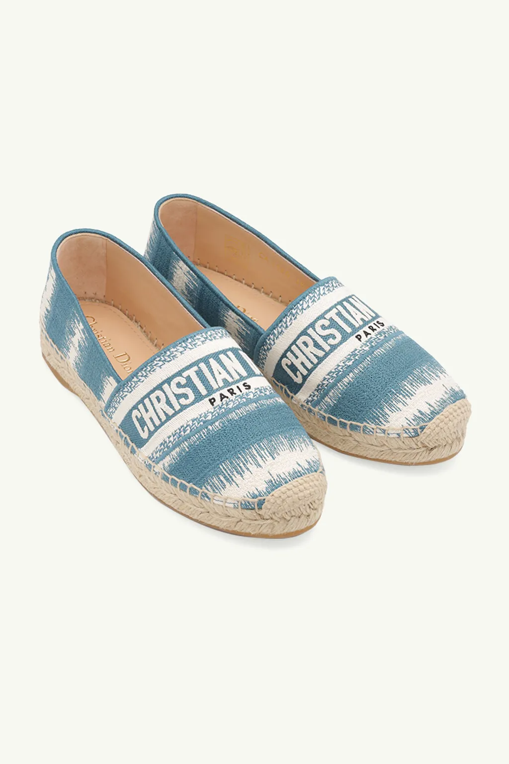 CHRISTIAN DIOR Granville D-Stripes Embroidered Espadrilles in Deep Ocean Blue 1