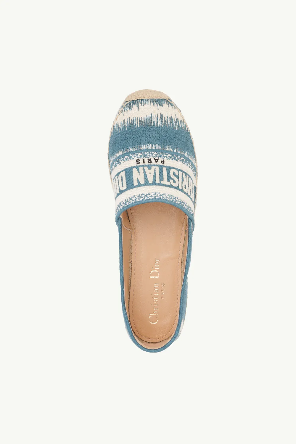 CHRISTIAN DIOR Granville D-Stripes Embroidered Espadrilles in Deep Ocean Blue 3