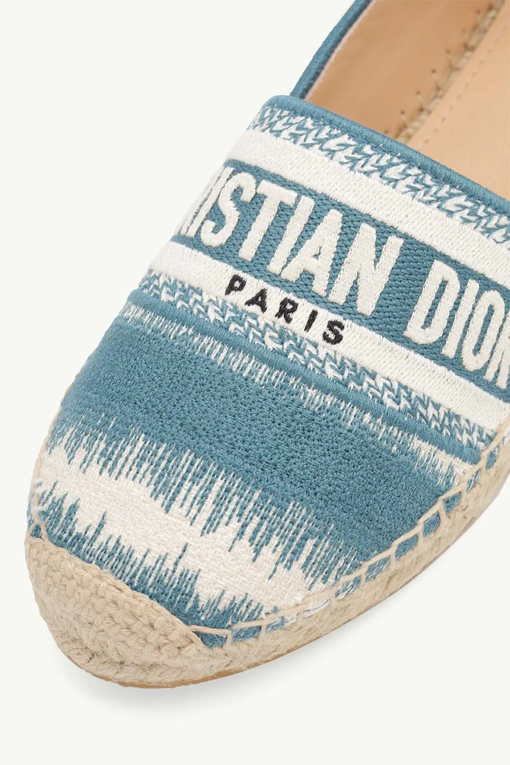 CHRISTIAN DIOR Granville D-Stripes Embroidered Espadrilles in Deep Ocean Blue 4