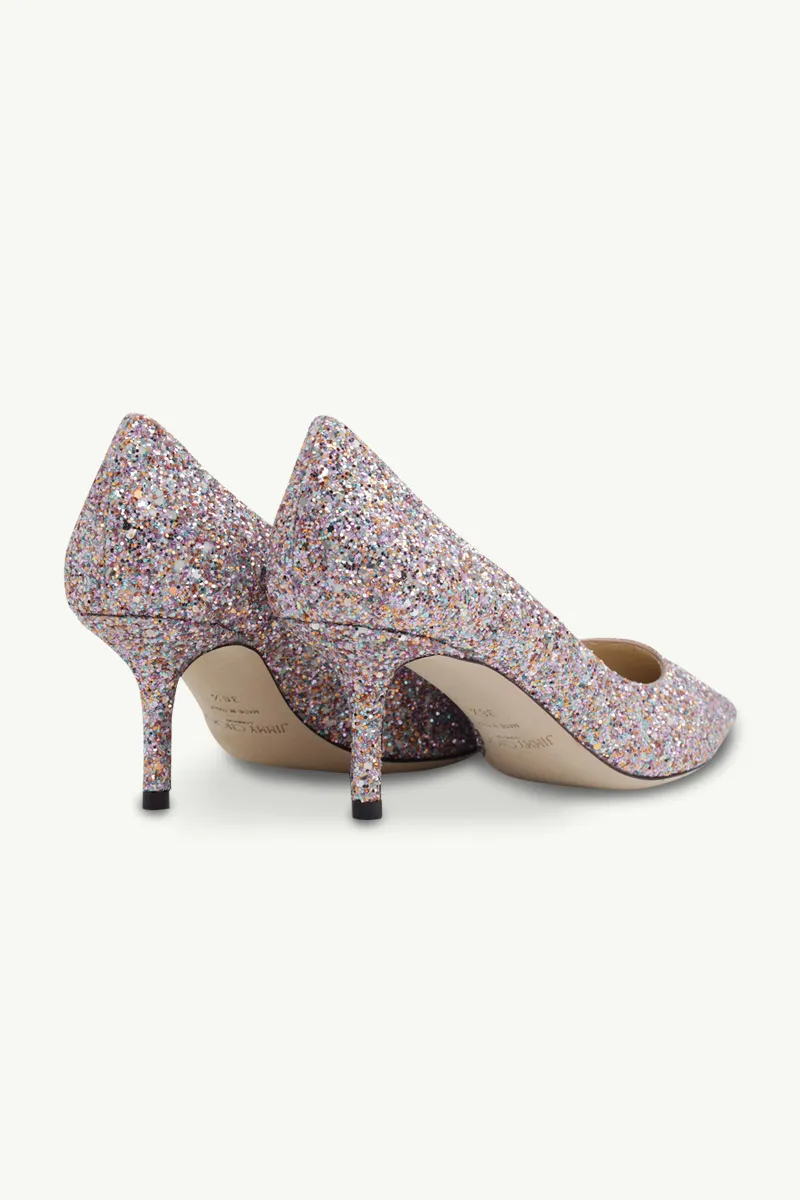 JIMMY CHOO Love Pumps 65mm in Mochi Luminous Glow-In-The-Dark Glitter with JC Button 2