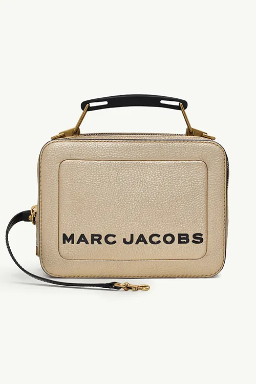 MARC JACOBS Mini The Textured Metallic Box Shoulder Bag in Gold 0