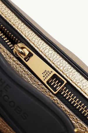 MARC JACOBS Mini The Textured Metallic Box Shoulder Bag in Gold 3