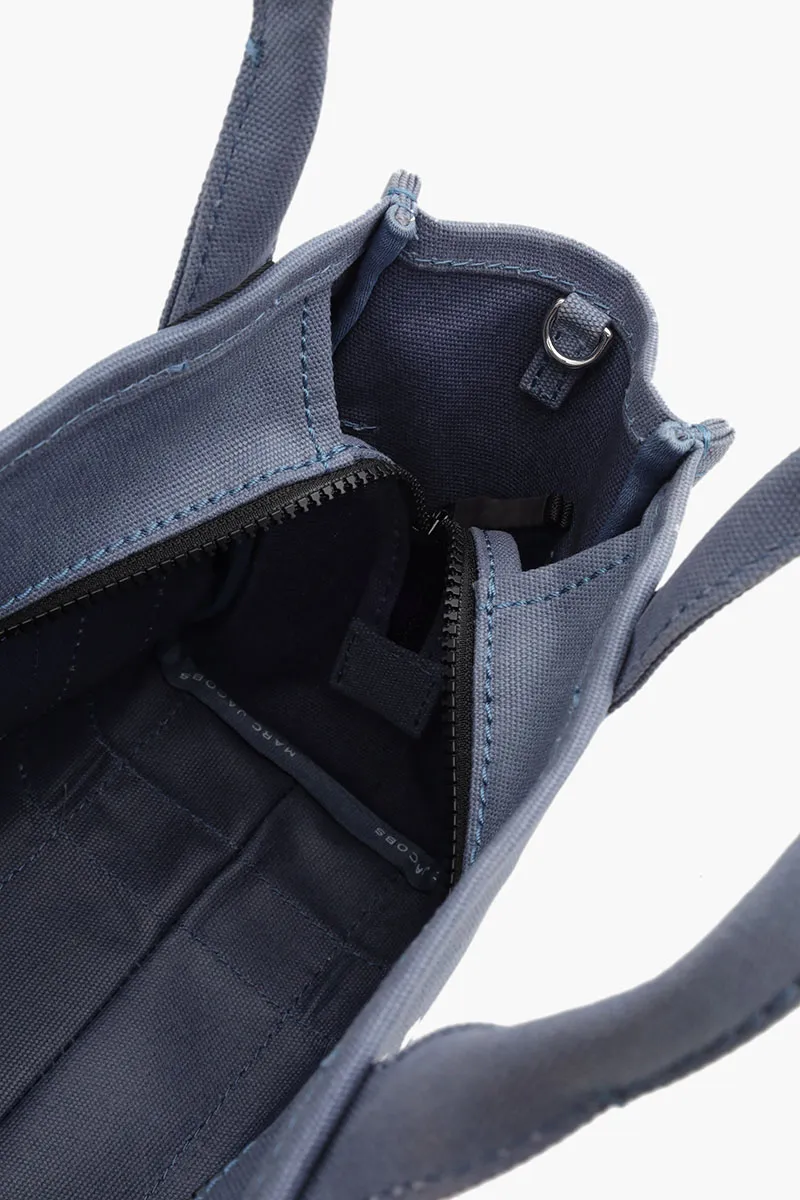 MARC JACOBS Mini Traveler Tote Bag in Blue Shadow Canvas 3