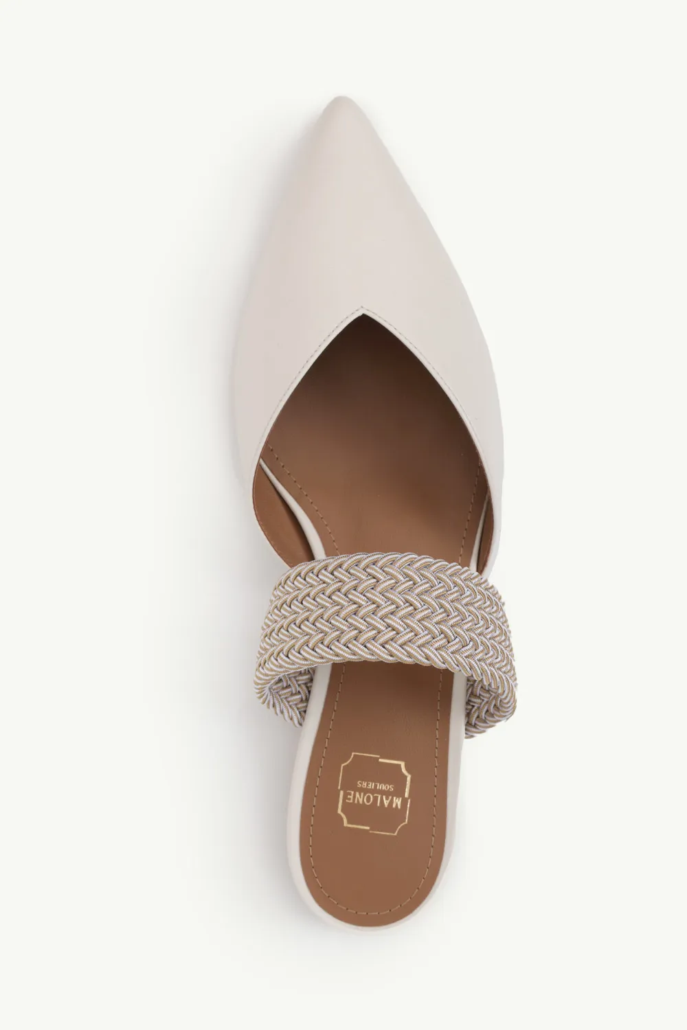 MALONE SOULIERS Maisie Mules in Cream/Beige Nappa Leather 3