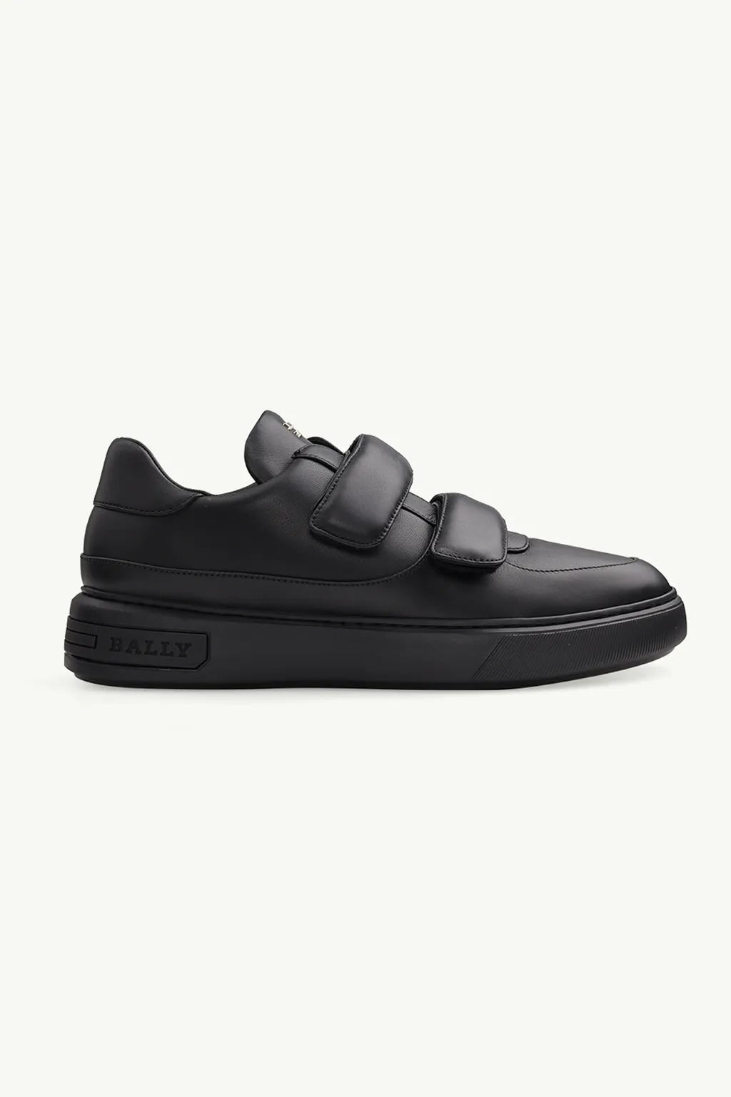 BALLY Men Maylor Velcro Strap Sneakers in Black Padded Leather 0