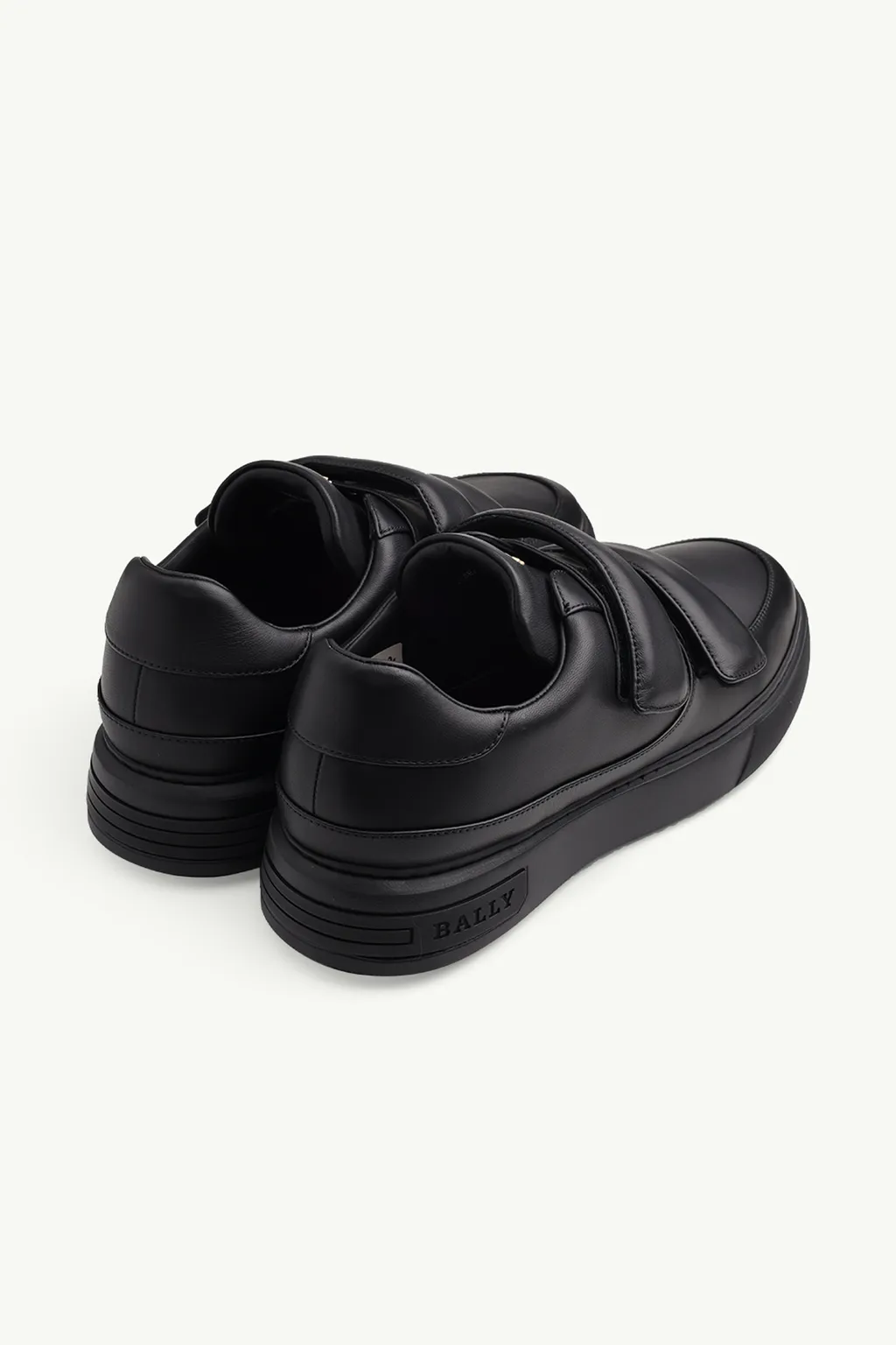 BALLY Men Maylor Velcro Strap Sneakers in Black Padded Leather 2