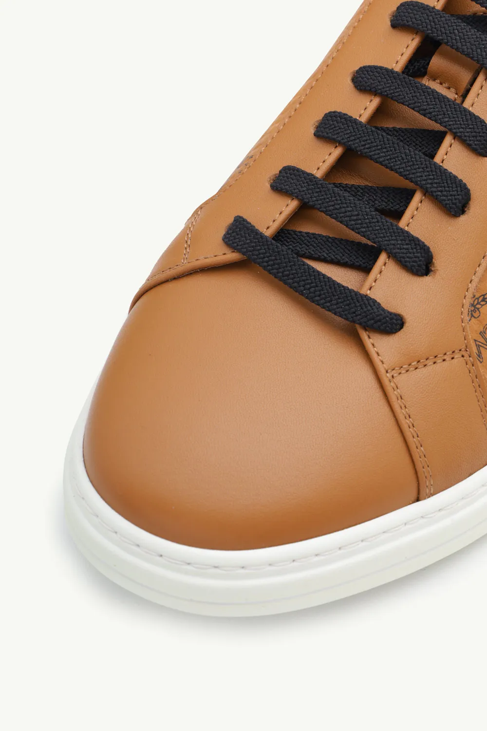 MCM Men Terrain Logo Embossed Low Sneakers in Cognac Visetos 4