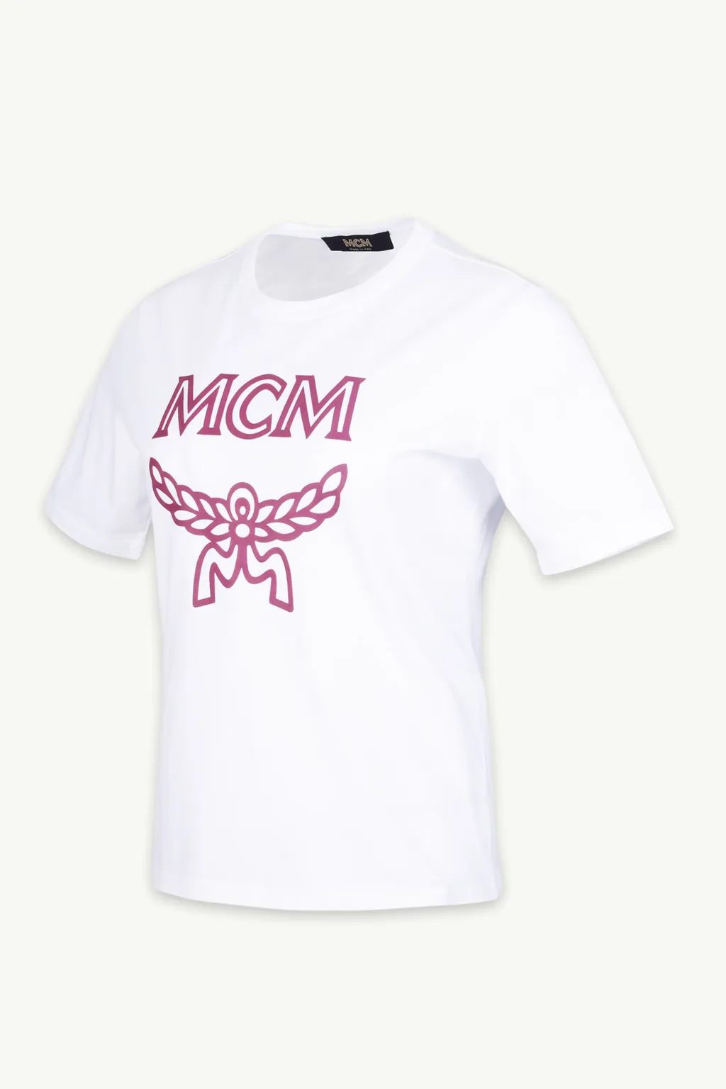 MCM Women Classic Logo T-Shirt in Brilliant White 2