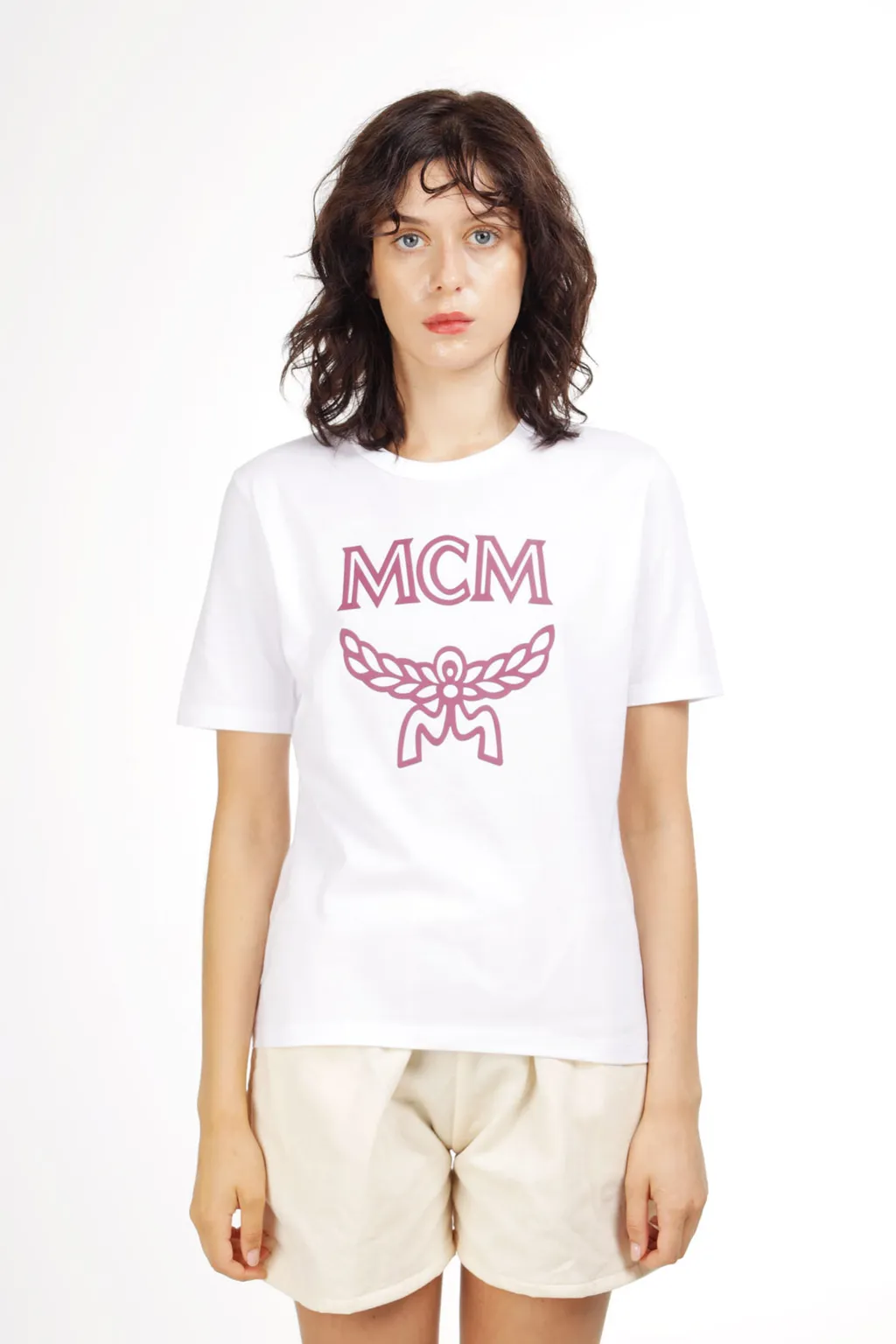 MCM Women Classic Logo T-Shirt in Brilliant White 4