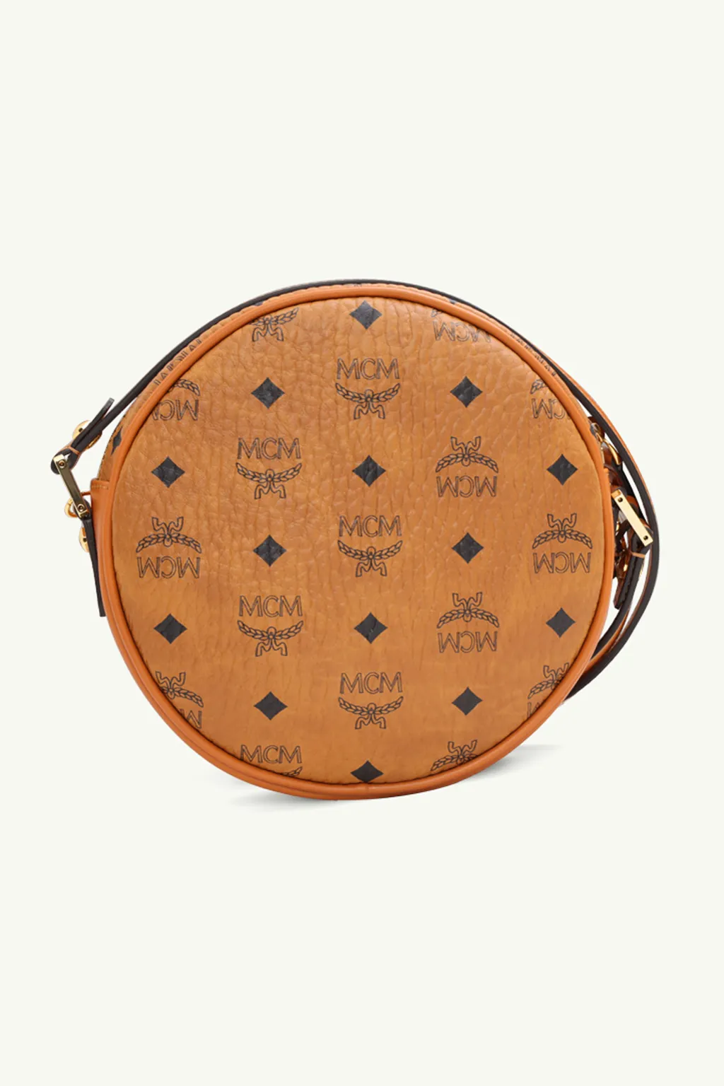 MCM Mini Essential Dome Circle Bag in Cognac 1