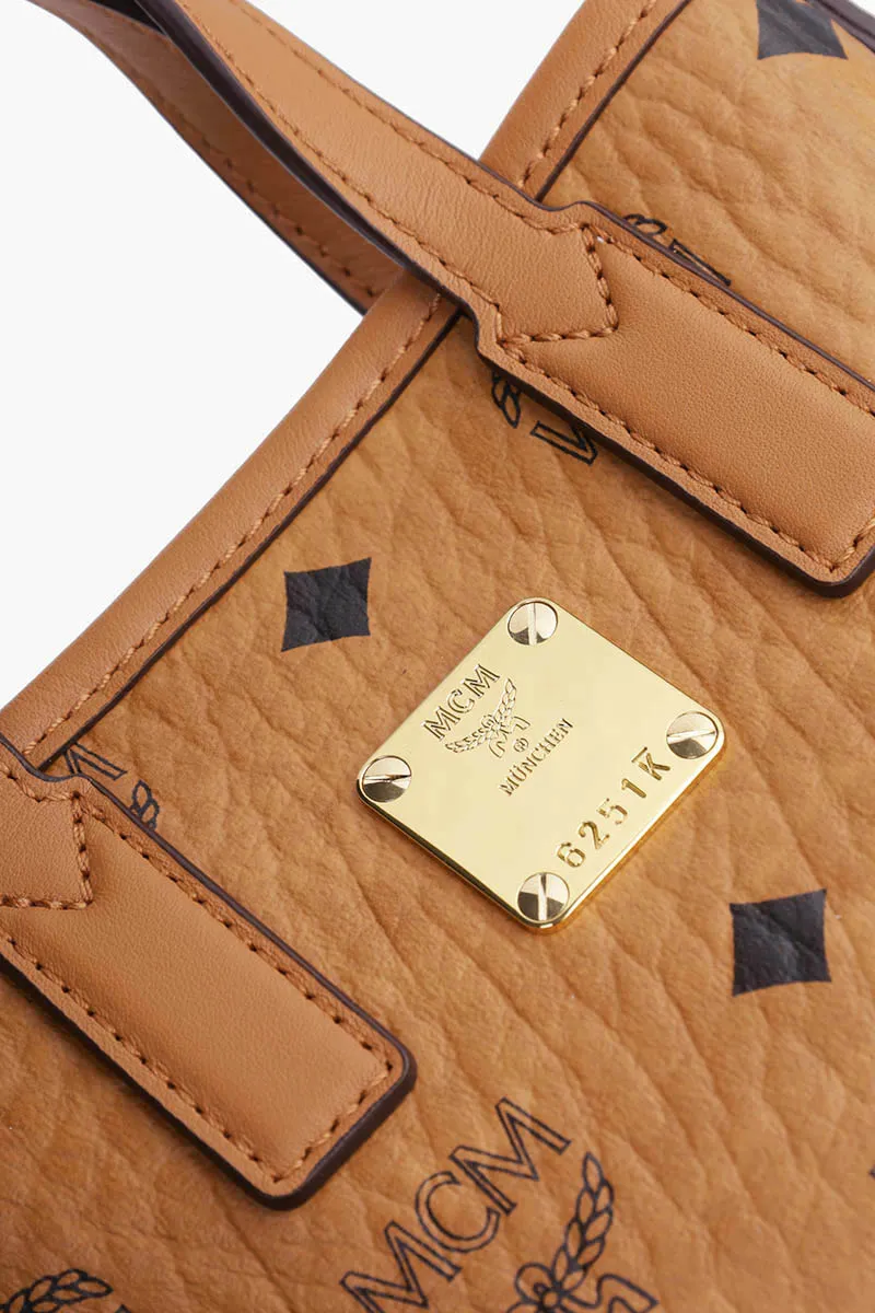 MCM Mini Essential Crossbody Bag in Cognac 3