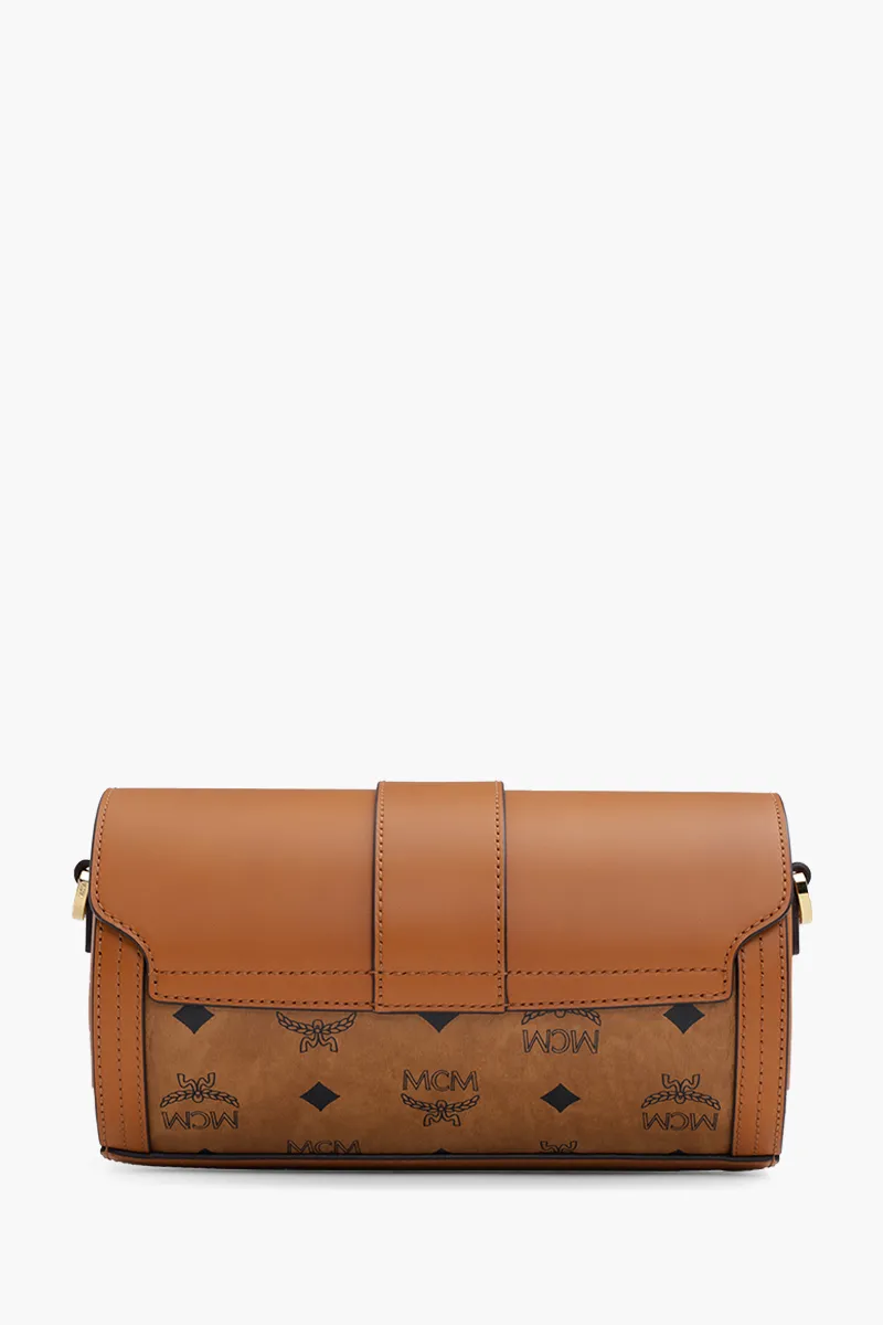 MCM Small Tracy Circular Crossbody Bag in Cognac 1
