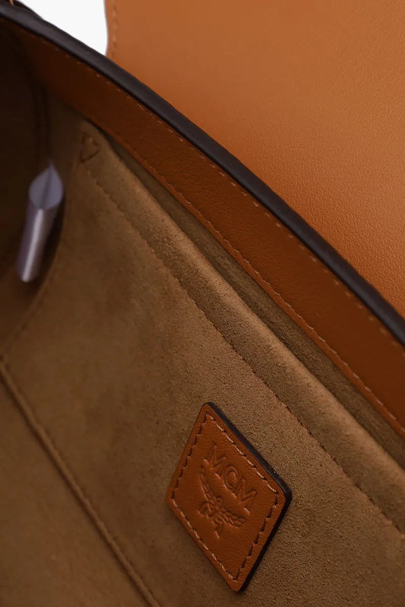 MCM Small Tracy Circular Crossbody Bag in Cognac 3