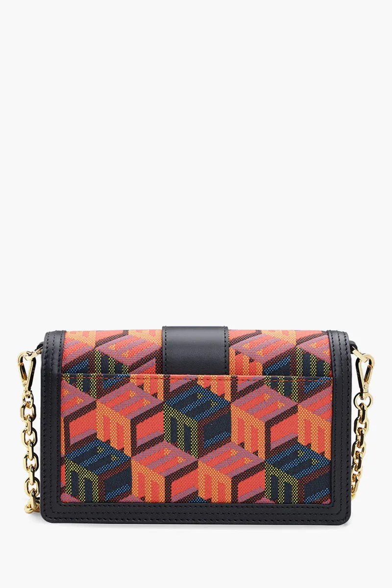 MCM Mini Tracy Crossbody Bag in Black Multicolor with Cubic Monogram 1