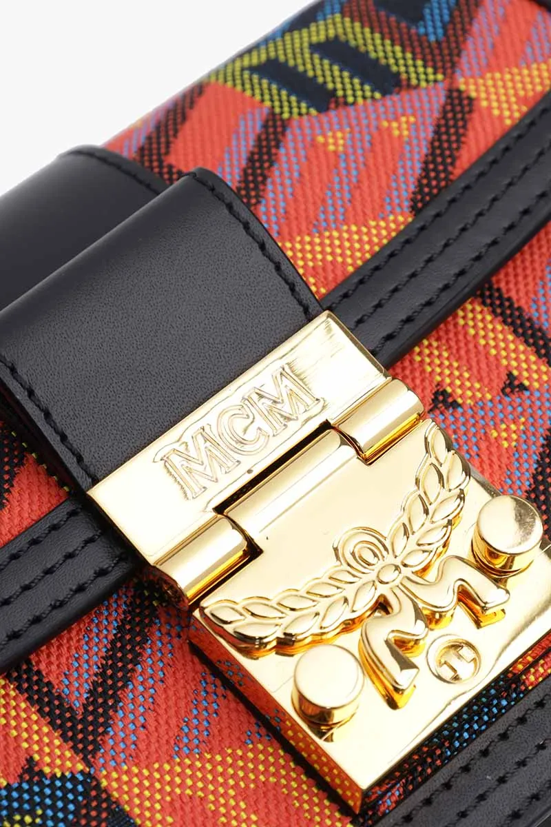 MCM Mini Tracy Crossbody Bag in Black Multicolor with Cubic Monogram 3