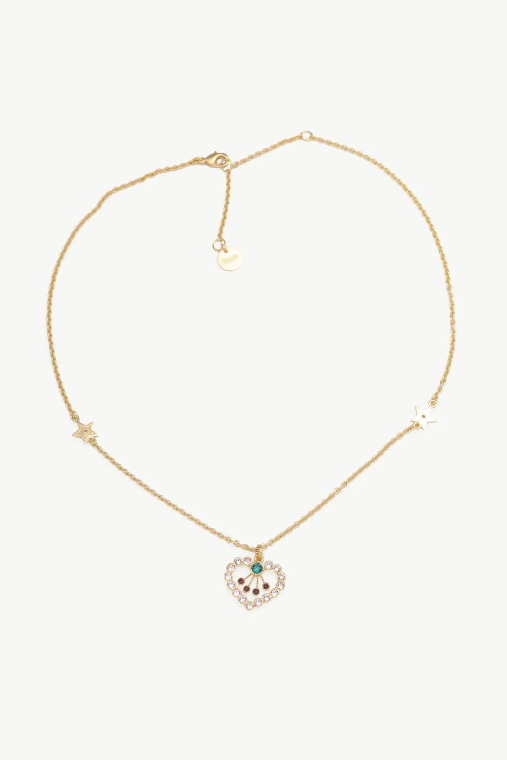 CHRISTIAN DIOR Dior in Heart Lights Necklace in Gold Metal with Multicolor Crystals 0