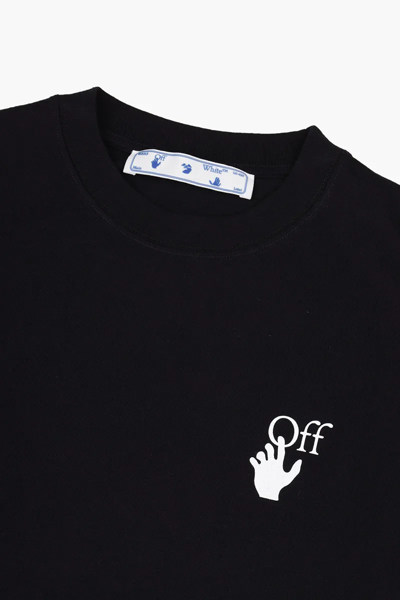 OFF WHITE Men Caravaggio Lute Print Slim Fit T-Shirt in Black Multicolor 3
