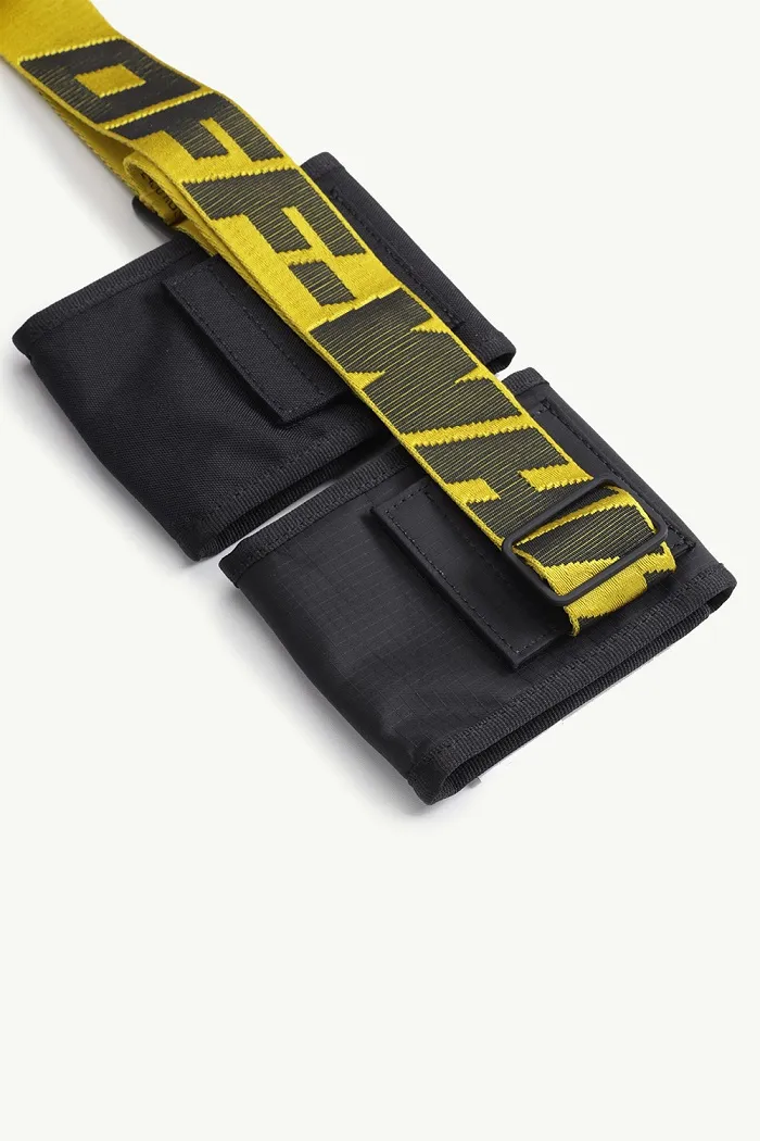 OFF WHITE Men 2 Pockets in Black with Yellow Industrial Belt Strap 1
