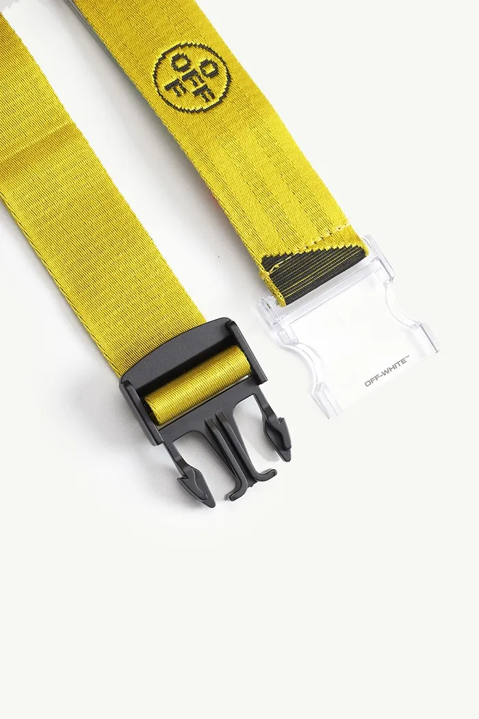 OFF WHITE Men 2 Pockets in Black with Yellow Industrial Belt Strap 2