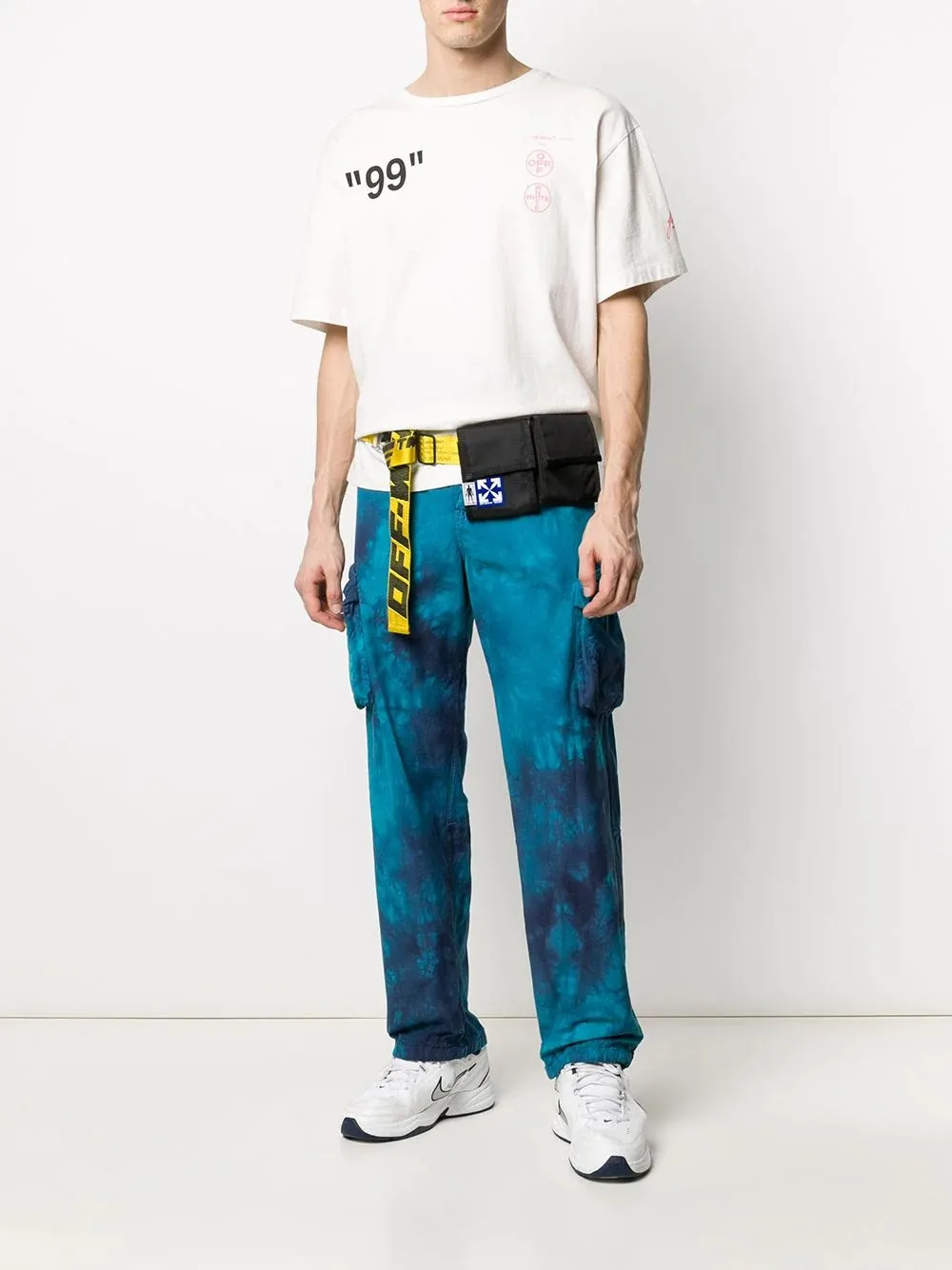 OFF WHITE Men 2 Pockets in Black with Yellow Industrial Belt Strap 4