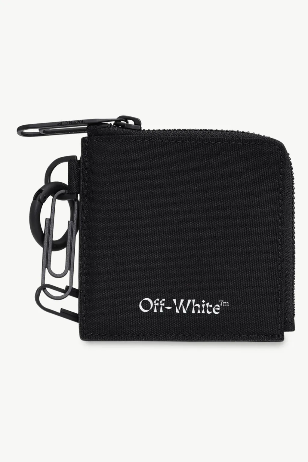 OFF WHITE Zip Around Chain Wallet in Black with Logo 0