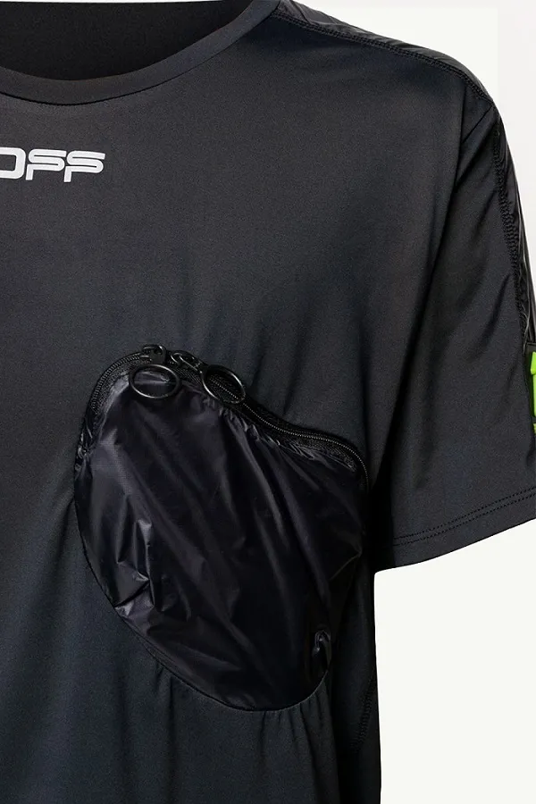 OFF WHITE Men Casual Arrows Printed T-Shirt in Black with Pocket on Chest 3