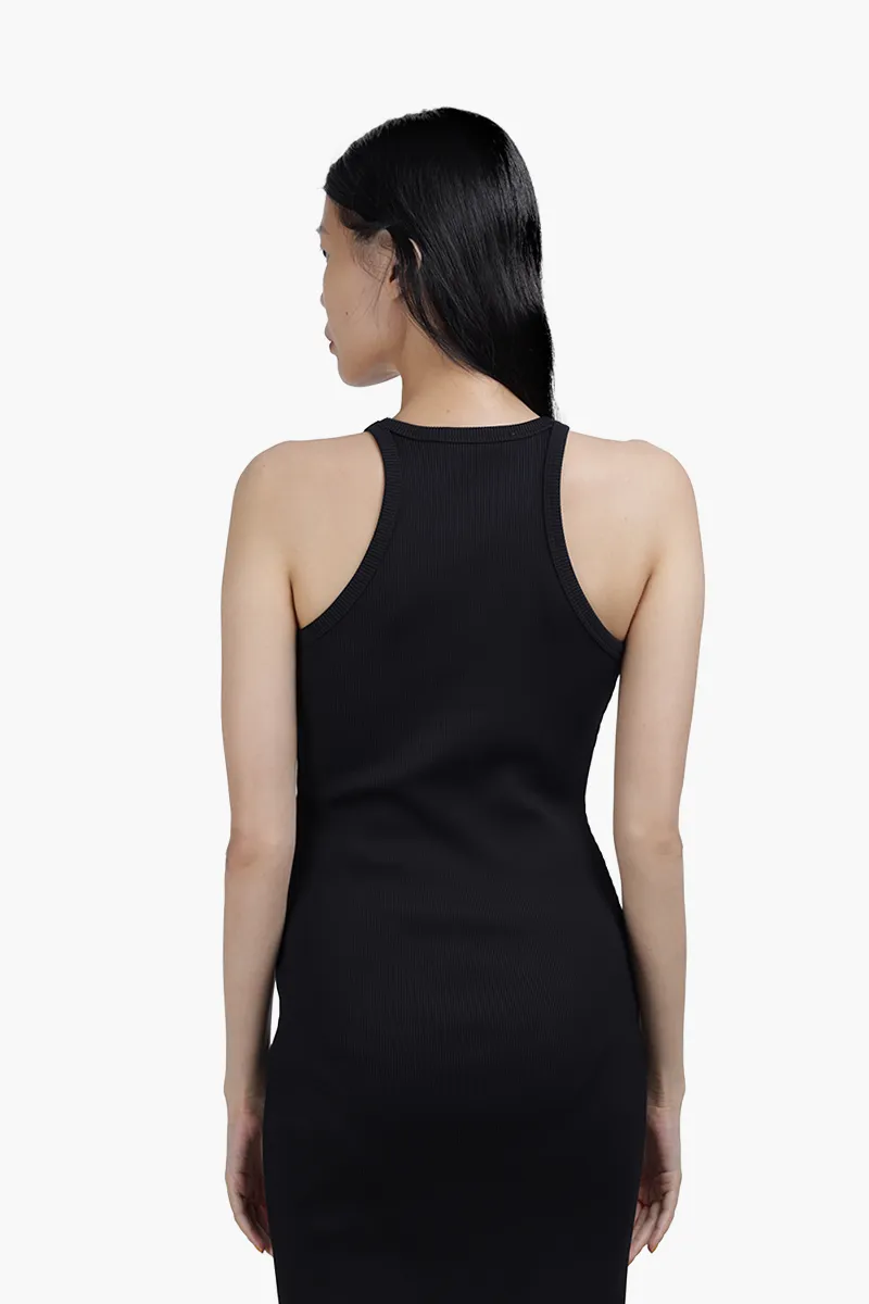 OFF WHITE Women Lux Short Sleeves Long Dress in Black 1