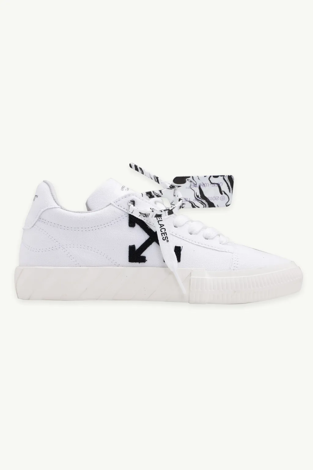 OFF WHITE Women Vulcanized Low Sneakers in White Canvas with Logo 0