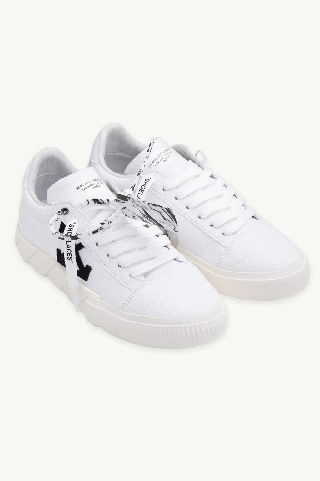 OFF WHITE Women Vulcanized Low Sneakers in White Canvas with Logo 1