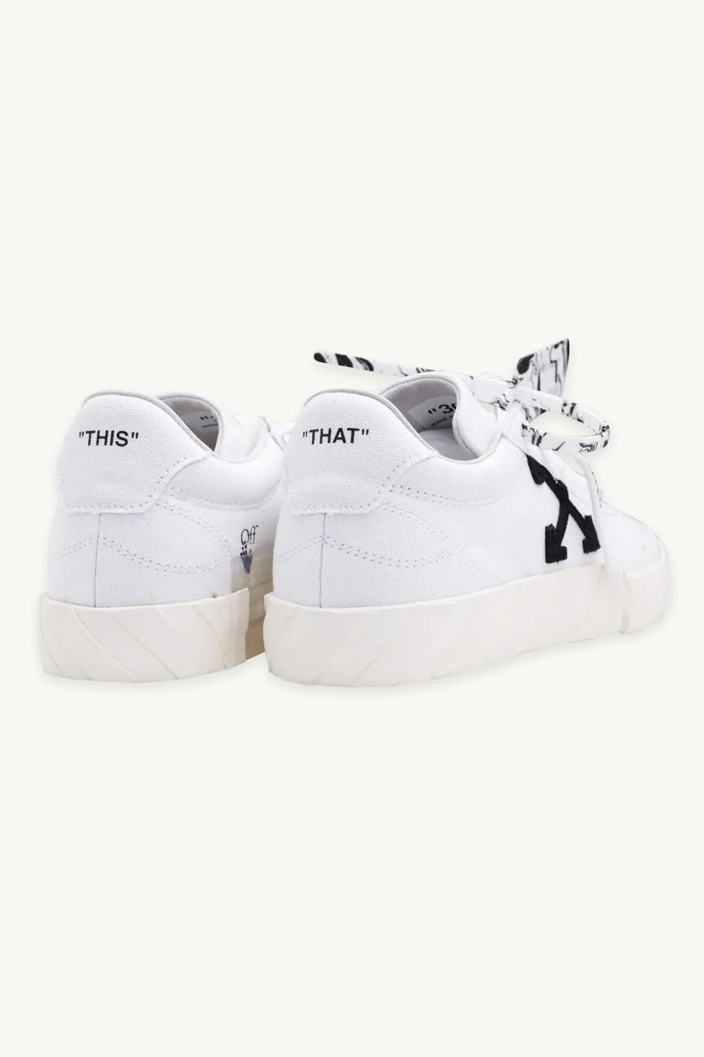 OFF WHITE Women Vulcanized Low Sneakers in White Canvas with Logo 2